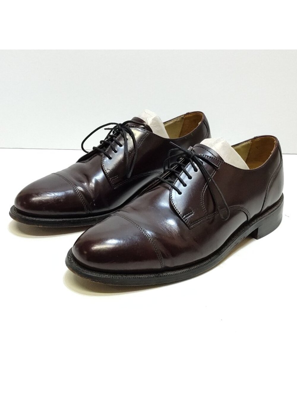 Bostonian Impression Leather Oxford Men 8.5 Leather Sole D/B Width Brown Cap Toe